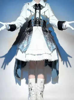 Ensemble Prince Lolita robe sans manches cape à manches longues et jupe à traîne amovible ensemble trois pièces élégant costume de chevalier Ouji Lolita