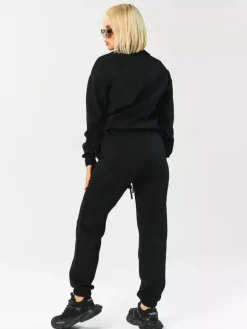 Ensemble pull et jogging texturés à demi-zip pour femme 2026
