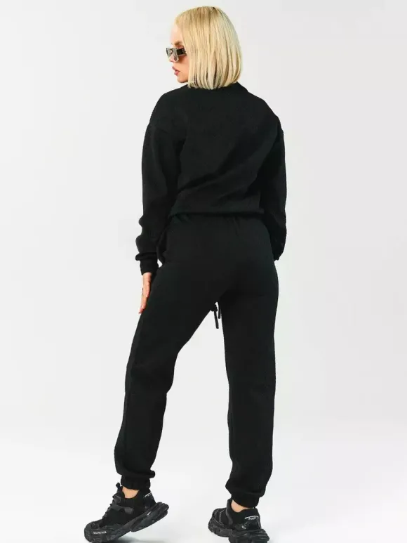 Ensemble pull et jogging texturés à demi-zip pour femme 2026