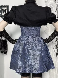 Ensemble robe nuisette et blouse en dentelle à motif floral style gothique lolita costume d'  cosplay