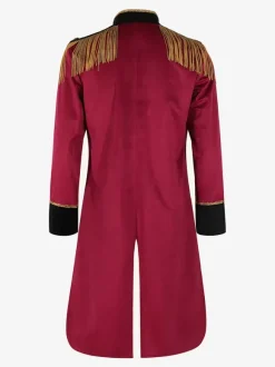 Ensemble rouge vintage élégant en polyester à manches longues costumes rétro pour homme Bourgogne