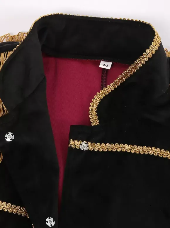 Ensemble rouge vintage élégant en polyester à manches longues costumes rétro pour homme Bourgogne