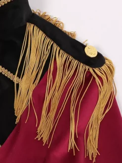 Ensemble rouge vintage élégant en polyester à manches longues costumes rétro pour homme Bourgogne