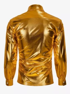 Ensemble rétro argenté pour hommes vêtements de danse Disco Rock Performance rétro des années 70