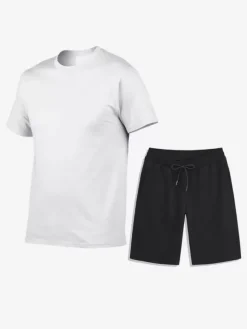 Ensemble Sport Décontracté T-Shirt Manches Courtes Short Confortable Homme