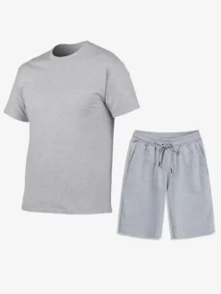 Ensemble Sport Décontracté T-Shirt Manches Courtes Short Confortable Homme