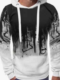 Ensemble Sweat À Capuche Sport Hommes Noir Rouge Décontracté Pantalon