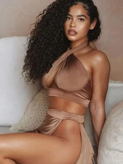Ensemble Tenue de Club Sexy Pour Femme 2 Pièces