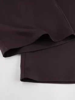 Ensemble blazer péplum marron foncé pour femme - Pantalon large à taille plissée et coupe slim - Tenue de bureau printemps 2026