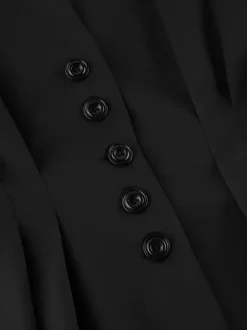 Ensemble blazer sablier pour femme active - Noir moderne plissé à taille cintrée - Tailleur printemps 2026