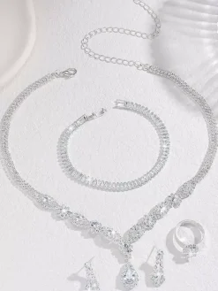 Ensemble de bijoux de mariage à la mode diamant en métal Chic