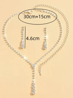 Ensemble de bijoux de mariage pour mariée joli métal zircone cubique