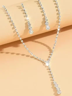 Ensemble de bijoux de mariage pour mariée joli métal zircone cubique