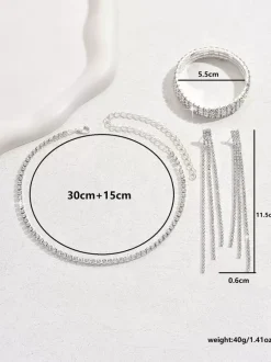 Ensemble de bijoux pour mariage magnifique zircone cubique en métal percé