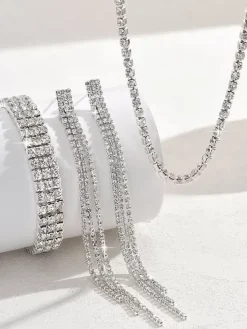 Ensemble de bijoux pour mariage magnifique zircone cubique en métal percé