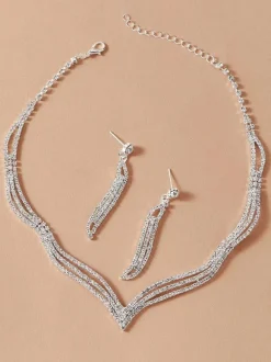 Ensemble de bijoux pour strass solide de strass chic hidal
