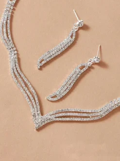 Ensemble de bijoux pour strass solide de strass chic hidal