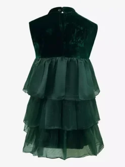 Ensemble de Noël Robe Vert Foncé Accessoire Chapeau Costumes de Vacances de Noël