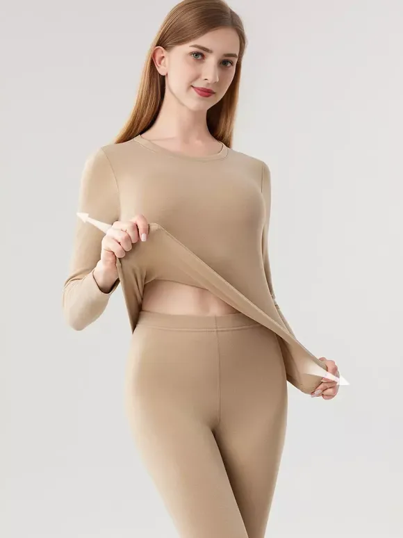 Ensemble de sous-vêtements thermiques skinny chauds en cachemire et lyocell 2026