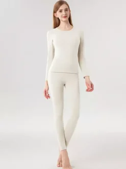 Ensemble de sous-vêtements thermiques skinny chauds en cachemire et lyocell 2026