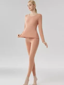 Ensemble de sous-vêtements thermiques skinny chauds en cachemire et lyocell 2026