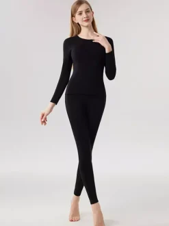 Ensemble de sous-vêtements thermiques skinny chauds en cachemire et lyocell 2026