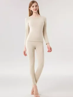 Ensemble de sous-vêtements thermiques skinny chauds en cachemire et lyocell 2026