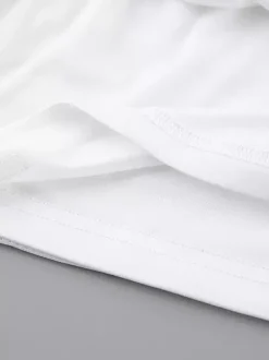 Ensemble deux pièces blanc à rayures chics col rond jupe sans manches