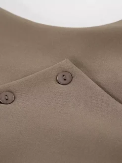 Ensemble deux pièces d'été pour femme haut asymétrique et pantalon droit 2026