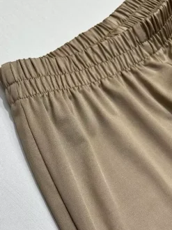 Ensemble deux pièces gris décontracté pour soirée col montant manches longues et pantalon