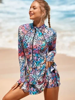 Ensemble deux pièces à jupe et manches longues anti-UV