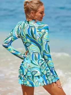 Ensemble deux pièces à jupe et manches longues anti-UV