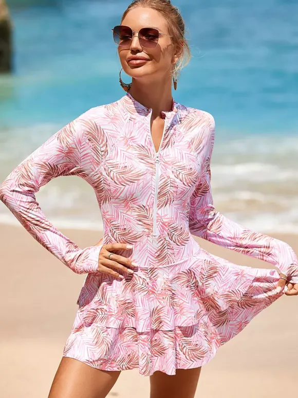 Ensemble deux pièces à jupe et manches longues anti-UV