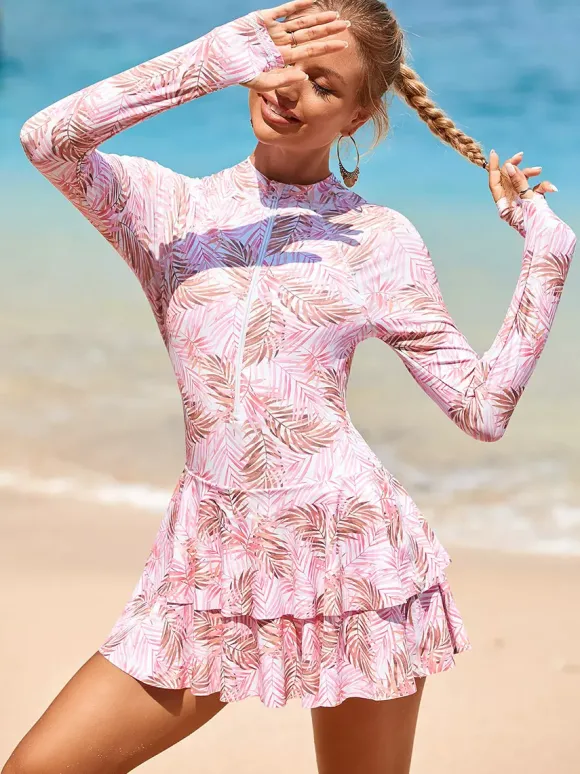Ensemble deux pièces à jupe et manches longues anti-UV