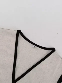 Ensemble deux pièces kaki chic streetwear en coton jupe sans manches à col V
