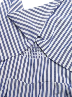 Ensemble deux pièces : pantalon et robe sans manches bleu chic style resort découpes et coupe flatteuse.