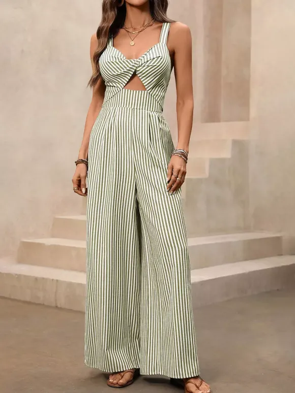 Ensemble deux pièces : pantalon et robe sans manches bleu chic style resort découpes et coupe flatteuse.