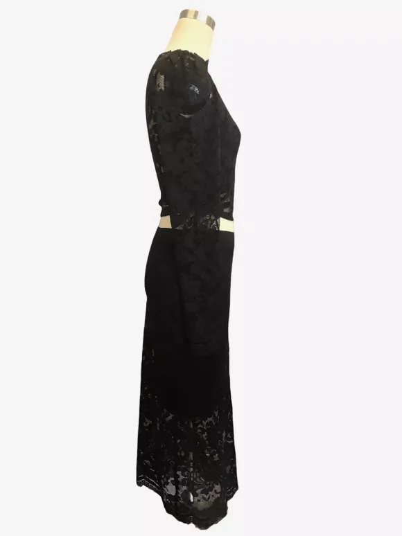 Ensemble deux pièces pour femme : crop top à manches longues en dentelle florale et jupe midi (collection 2026)
