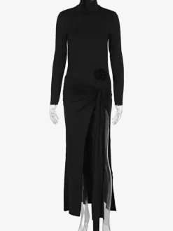 Ensemble deux pièces pour femme haut à col roulé haut et jupe longue fendue tenue printemps 2026