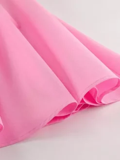 Ensemble deux pièces rose décontracté à boutons style streetwear col rond manches courtes jupe