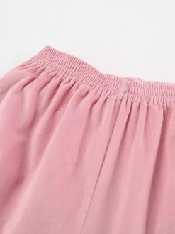 Ensemble deux pièces rose décontracté style streetwear col rabattu manches longues et pantalon