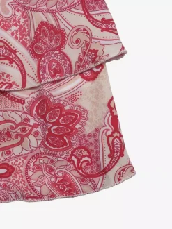 Ensemble deux pièces rose imprimé floral décontracté pour les vacances jupe sans manches
