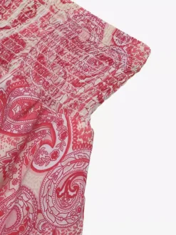 Ensemble deux pièces rose imprimé floral décontracté pour les vacances jupe sans manches