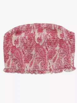 Ensemble deux pièces rose imprimé floral décontracté pour les vacances jupe sans manches