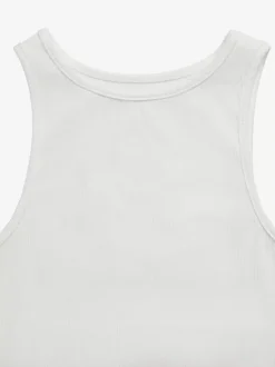 Ensemble jupe et jupe blanches décontractées en viscose élégantes et sans manches pour l'été.
