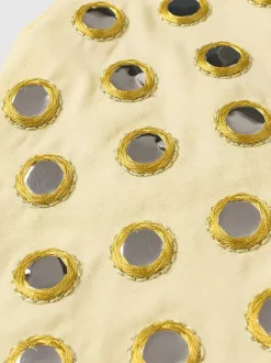 Ensemble jupe 2 pièces jaune élégante à bretelles et col plissé sans manches