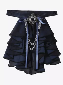 Ensemble Lolita Prince Ouji Noir à Manches Longues et Volants Gothiques
