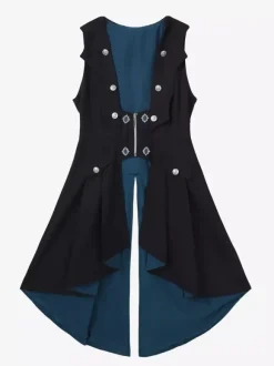 Ensemble Lolita Prince Ouji Noir à Manches Longues et Volants Gothiques