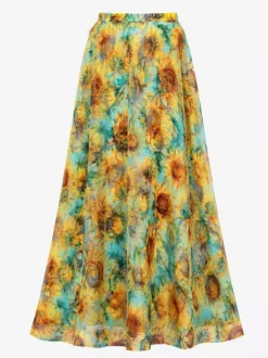 Ensemble maillot de bain jaune sexy à imprimé floral asymétrique et décolleté asymétrique