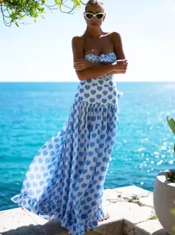 Ensemble maillot de bain une pièce et jupe longue à motif c艙ur pour l'été 2026